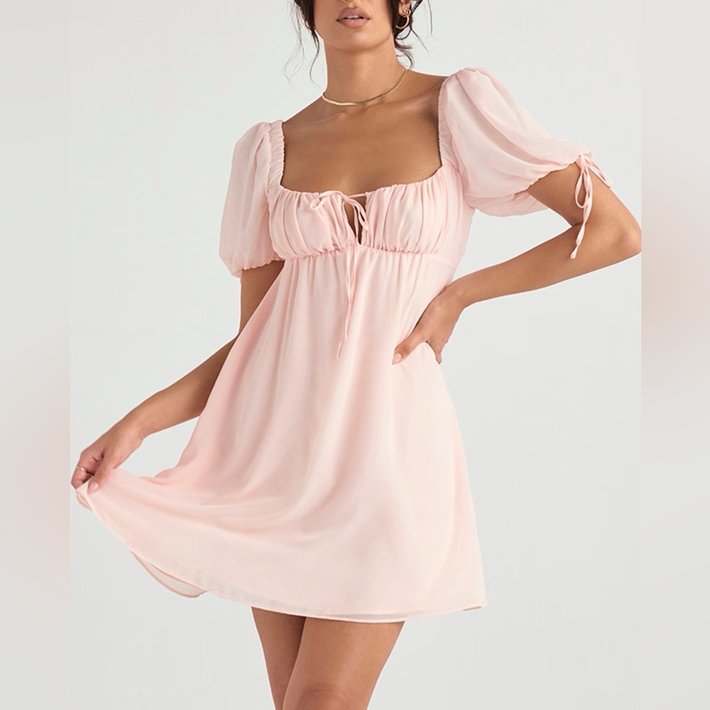 House of CB princess Blush Pink Dress with Tie Detail